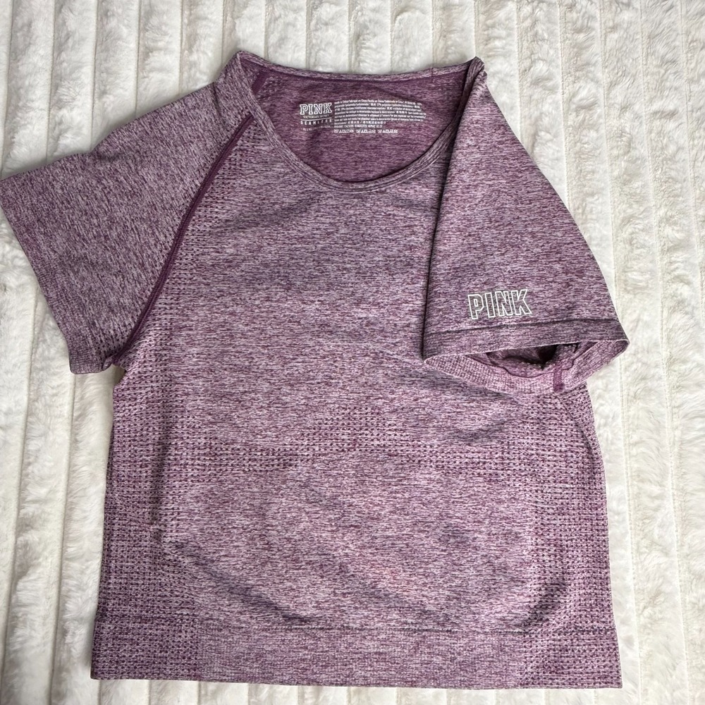 Victoria's Secret PINK Top XL Active Seamless Short Sleeve Activewear Crop Top